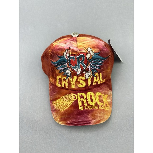 Christian Audigier Accessories - Crystal Rock Christian Audigier Velour Tie Dye Trucker Hat Strapback Cap NWT Y2K